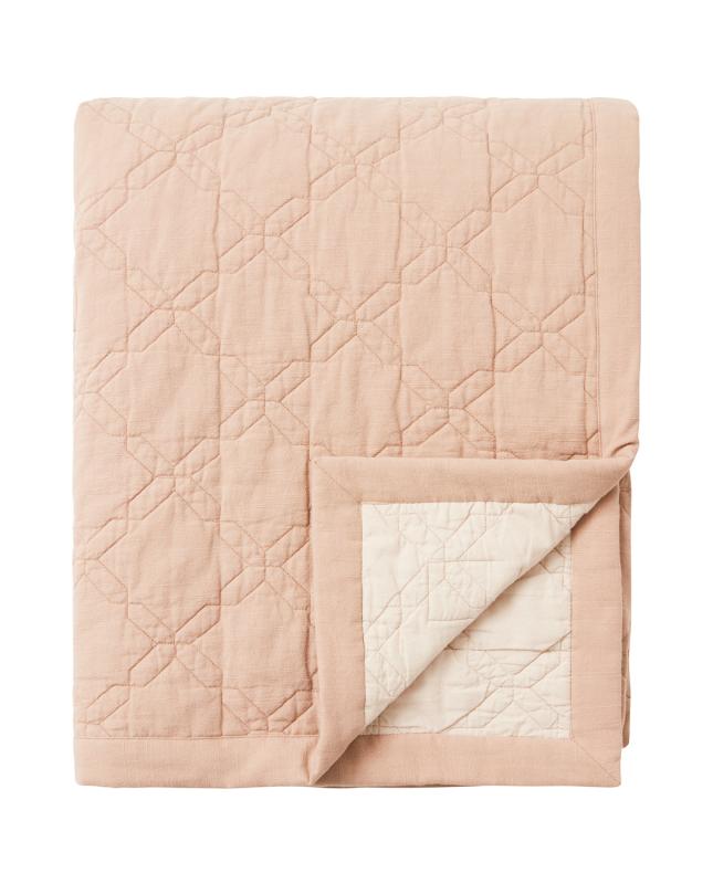 Quilted Recycled Cotton Bedspread Beige