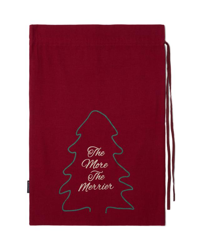 Jute/Cotton Christmas gift Sac Röd