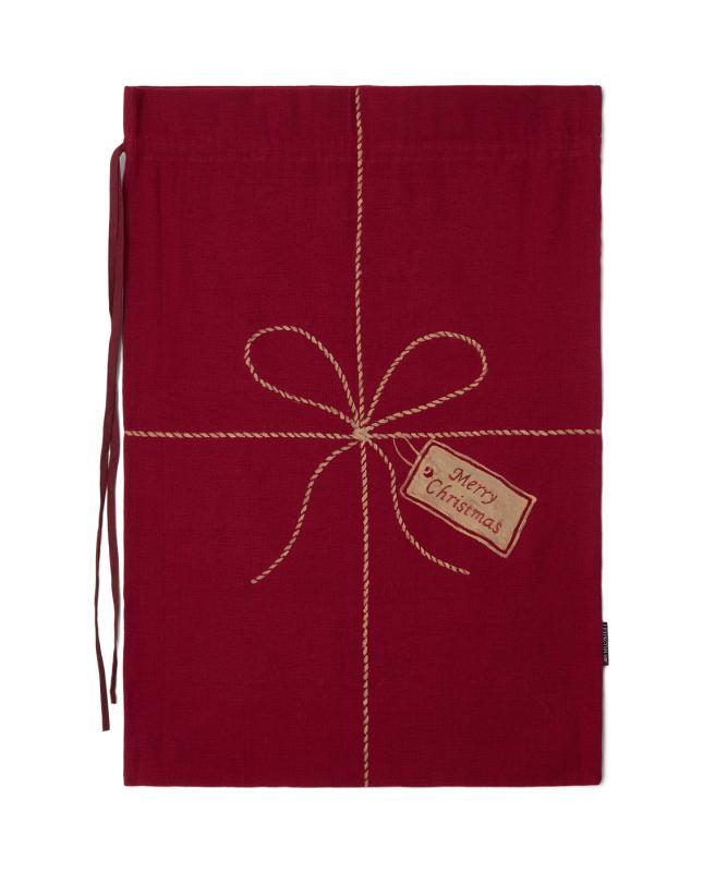 Jute/Cotton Christmas gift Sac Röd
