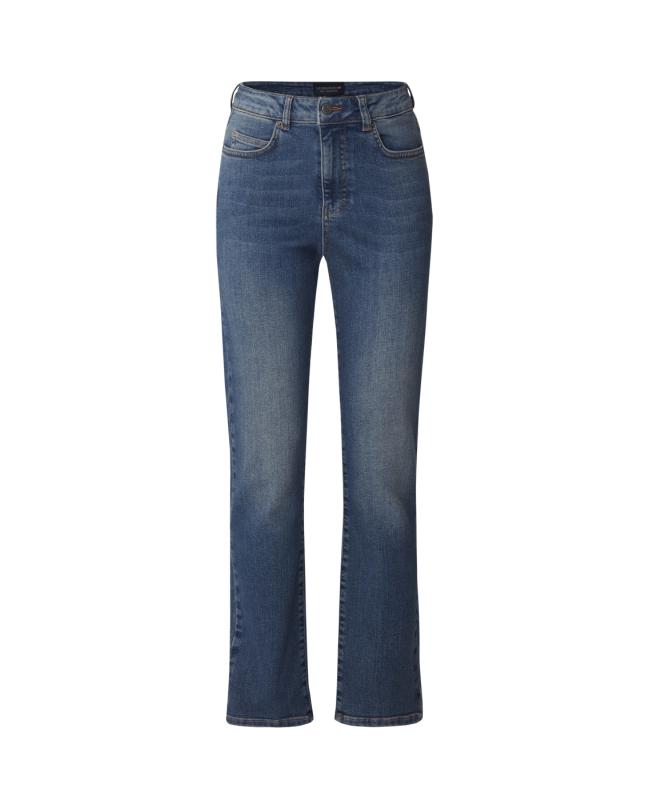 Zoe High-Rise Slim-Leg Jeans, Medium Blue