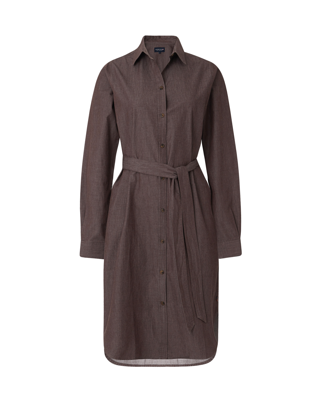 Isa Brown Denim Shirt Dress