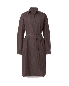 Isa Brown Denim Shirt Dress