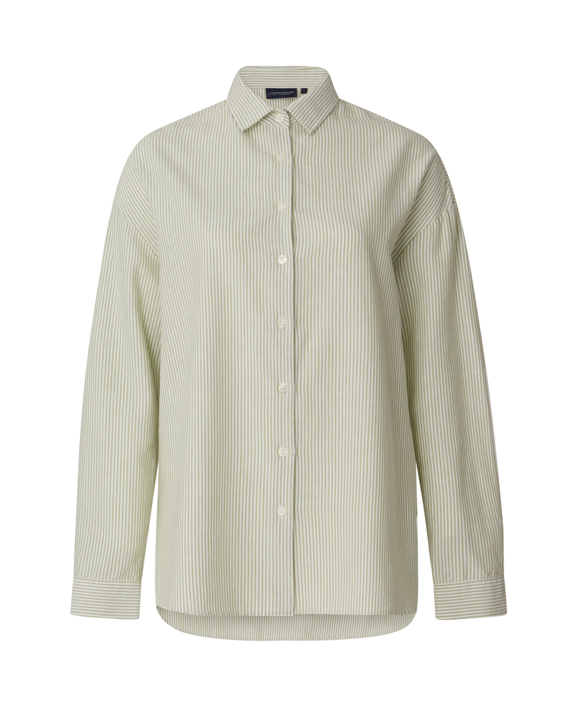 Edith organic cotton oxford shirt green/ white