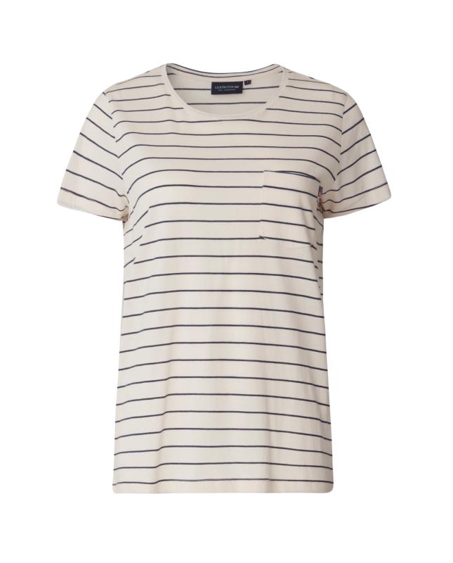 Ashley Jersey Tee, Blue/White Stripe