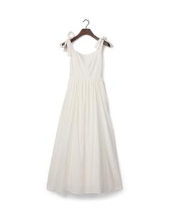 Bow-strap seersucker summer dress