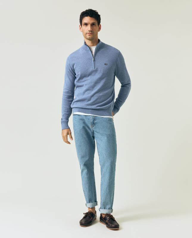 Cotton Half-zip Sweater