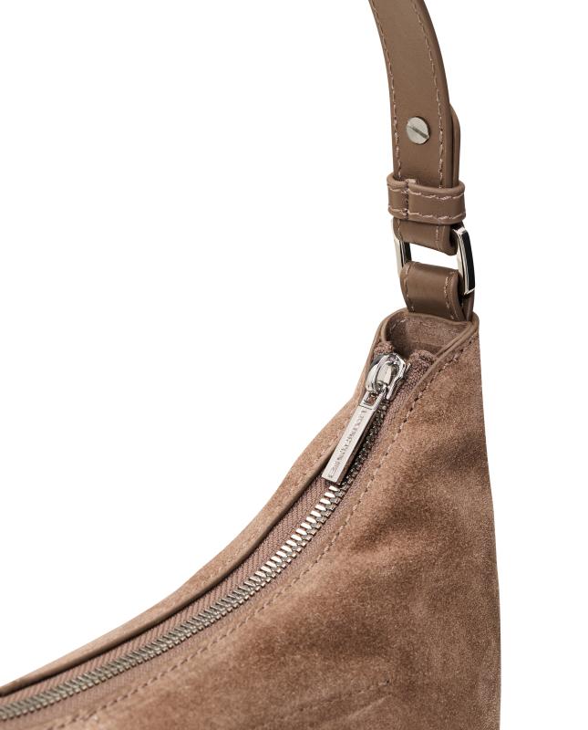 Slouchy Suede Mini Shoulder Bag One size Brun