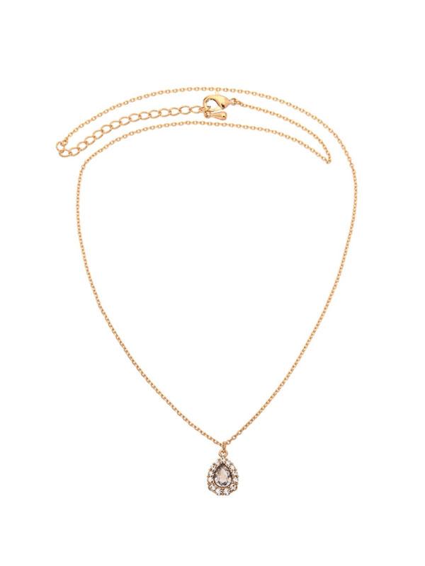 Amelie necklace- crystal (gold)