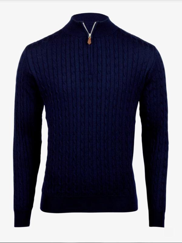 Sweater Knitted Half Zip Merino Wool