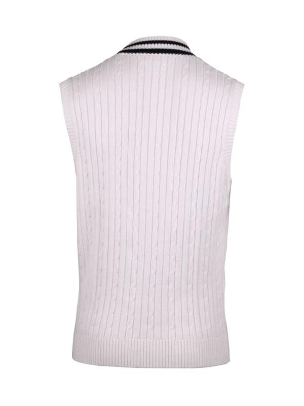 Slipover Knitted V-Neck Cable