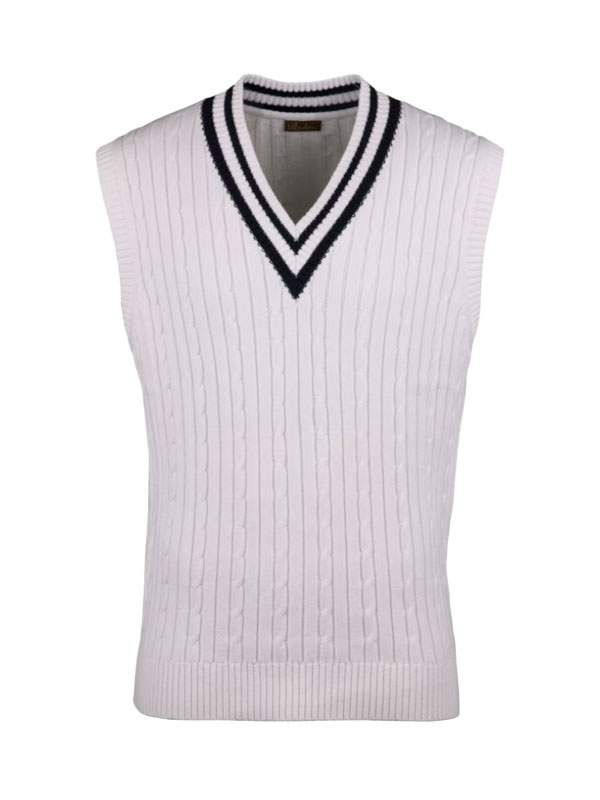 Slipover Knitted V-Neck Cable