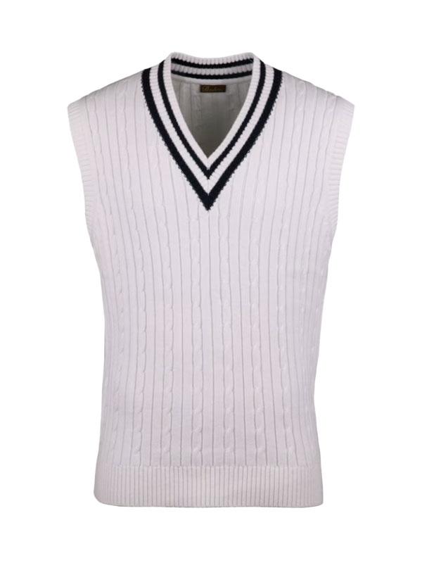 Slipover Knitted V-Neck Cable