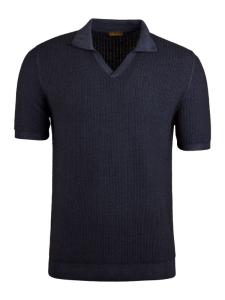 Polo Shirt Knitted Textured Germent Dyed Merino
