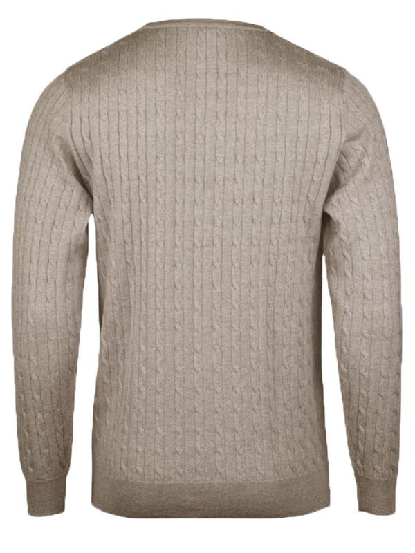 Sweater Knitted Crew Neck Cable