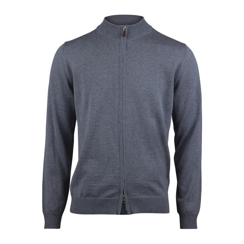 Grå Merino Zip Cardigan