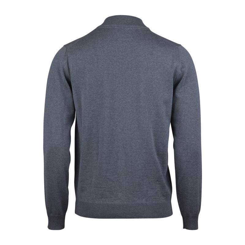 Grå Merino Zip Cardigan