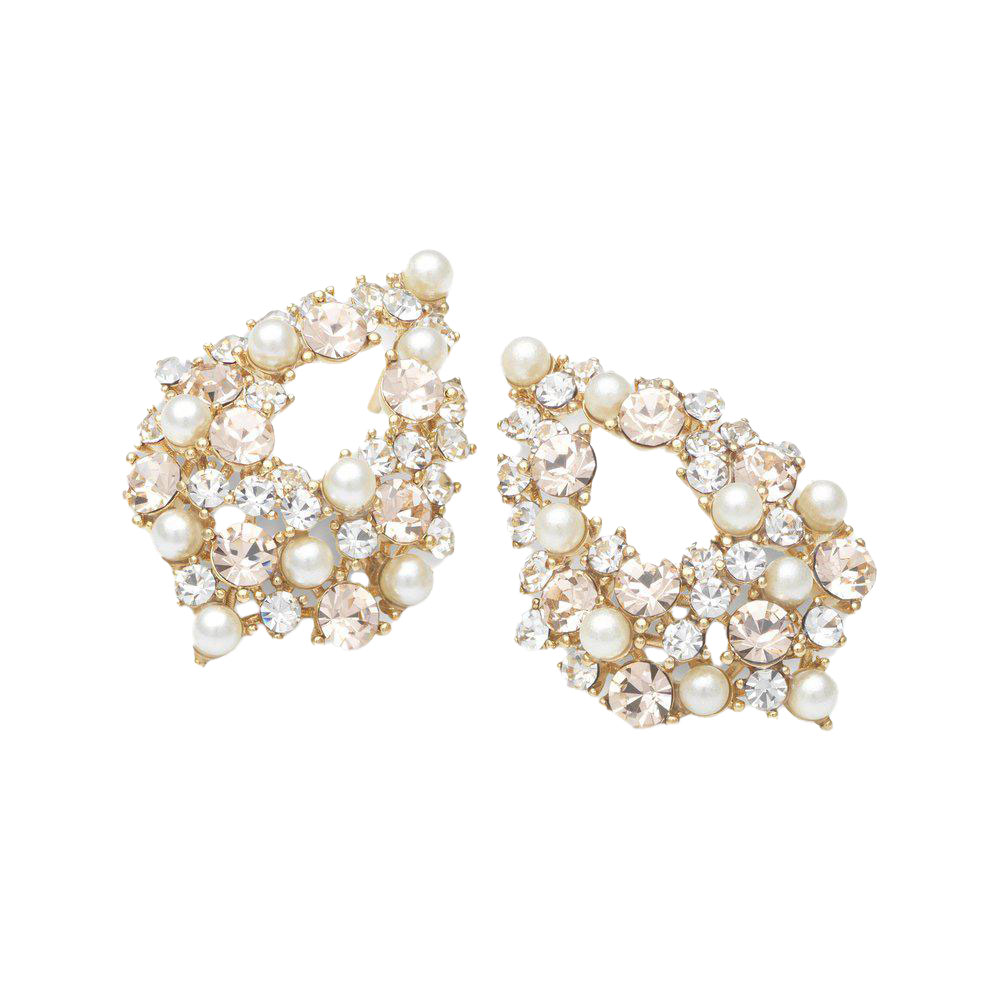 Alice pearl earrings-ivory silk