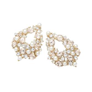 Alice pearl earrings-ivory silk
