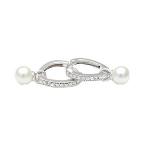 Petite Kennedy hoops earrings- ivory pearl (silver)