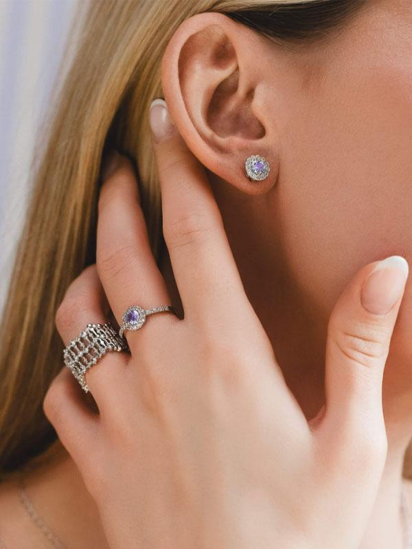 LAURIE EARRINGS - LAVENDER