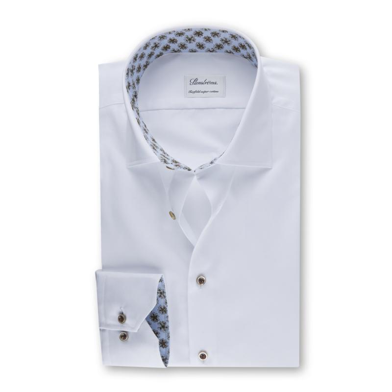 Vit Kontrast Twillskjorta