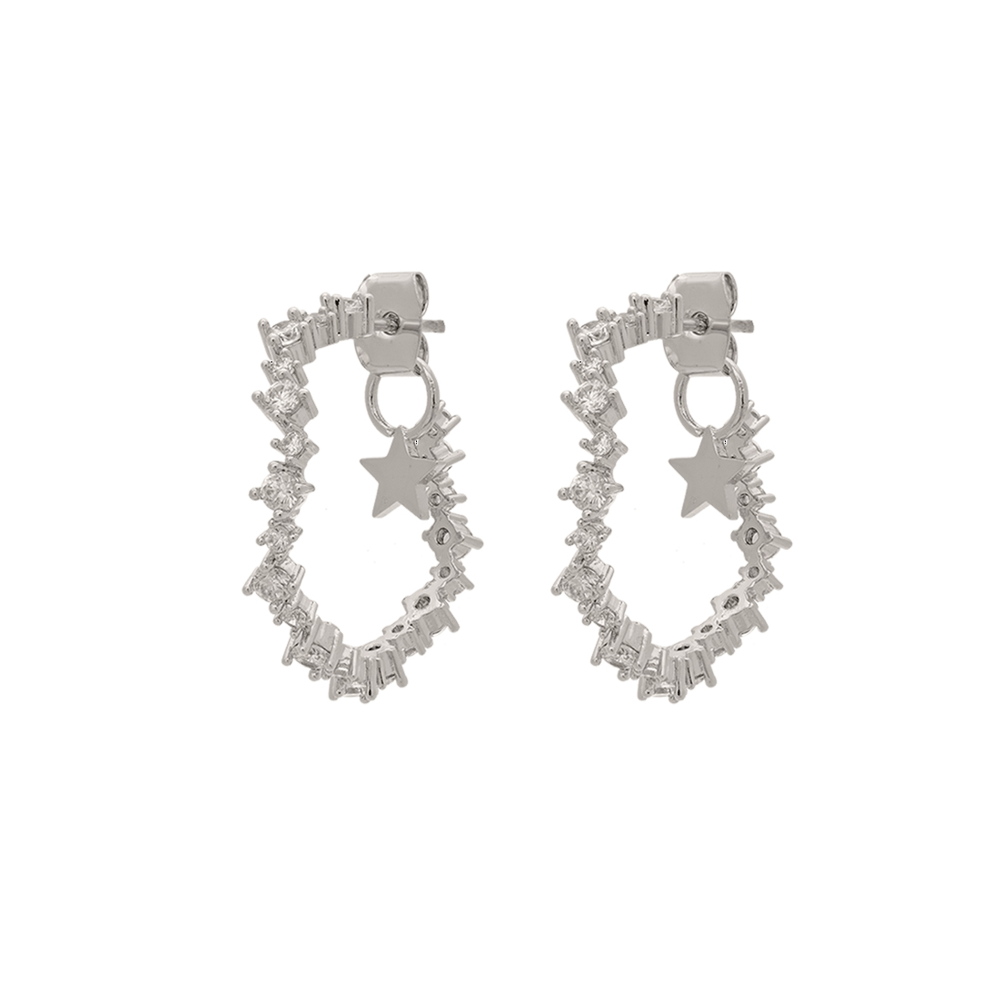 Capella Hoops Earrings - Crystal Silver