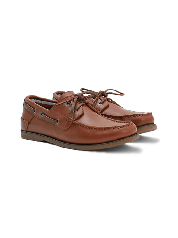 LEATHER LACE-UP BOAT SHOES