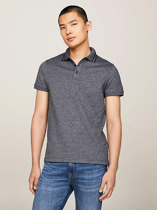 PRETWIST MOULINE SLIM FIT POLO