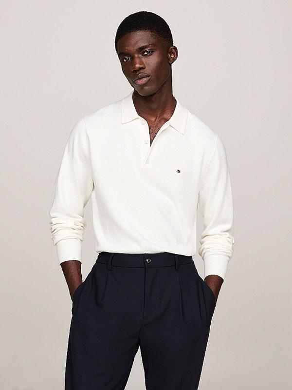 PIMA ORG CTN CASHMERE LS POLO