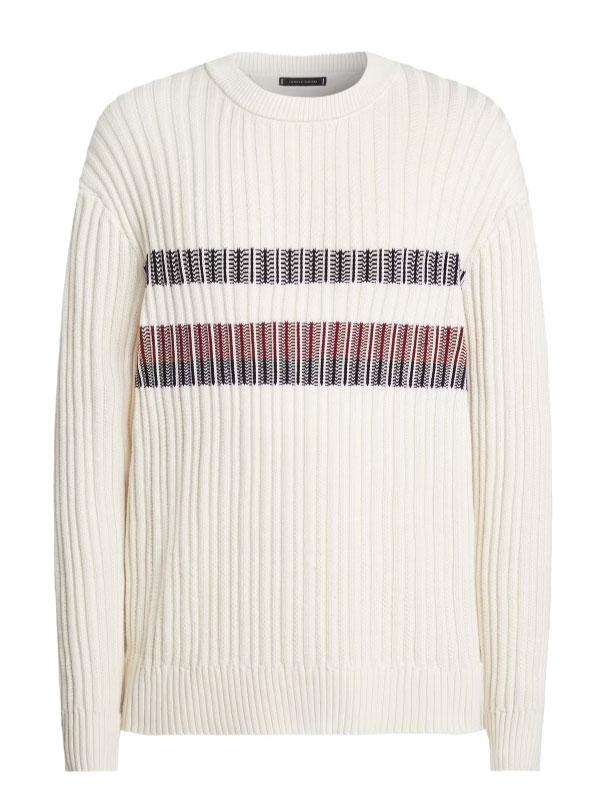 GLOBAL STRIPE CHUNKY RIB C NK