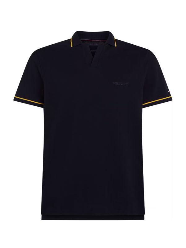OPEN COLLAR TIPPED POLO