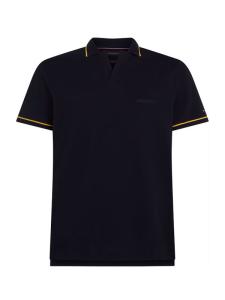 OPEN COLLAR TIPPED POLO