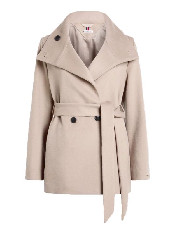 WOOL BLEND DB BELTED FUNNEL JKT