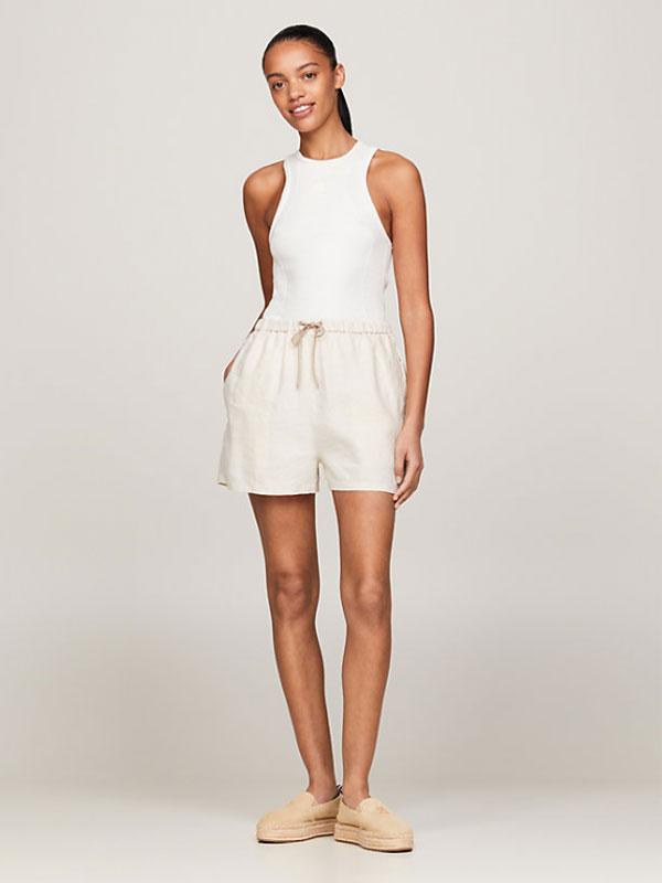 PULL ON CASUAL LINEN SHORT LjusBeige