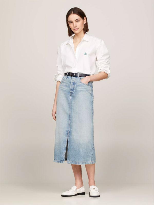 DNM MIDI STRAIGHT SKIRT HW ASH