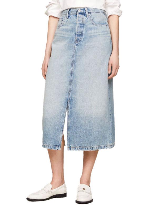 DNM MIDI STRAIGHT SKIRT HW ASH