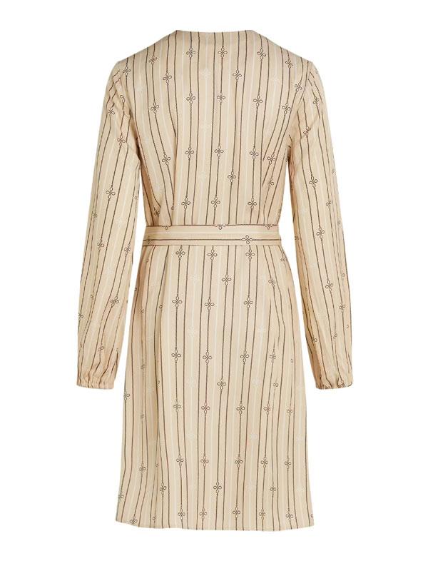 FLUID VIS GATHERED BELTED DRESS