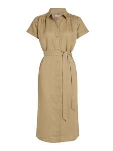 ESS LINEN S/S MIDI SHIRT DRESS