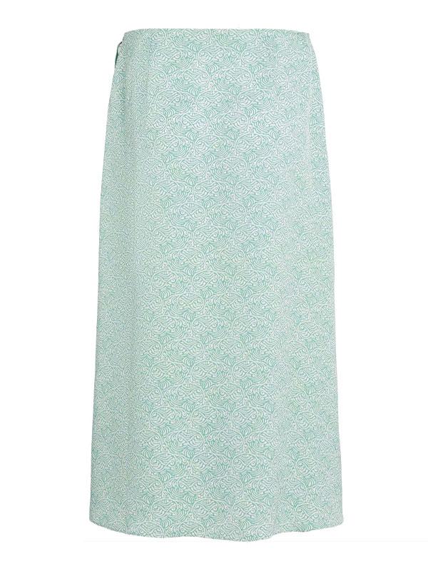 SATEEN MIDI WRAP SKIRT