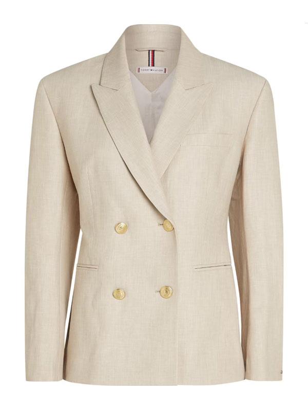 LINEN MIX SLIM DB BLAZER