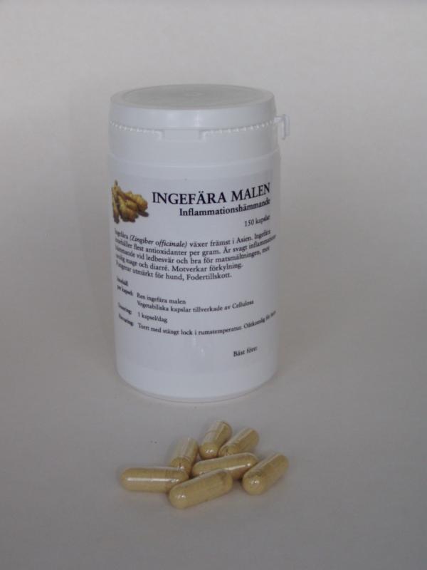Ingefära malen 150 kapslar
