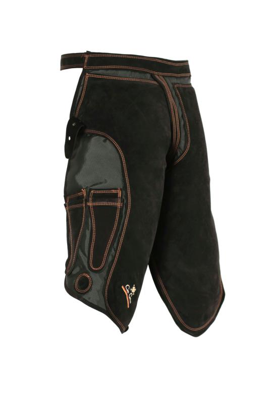 Förkläde Con Cuero Canvas/Mocka Svart