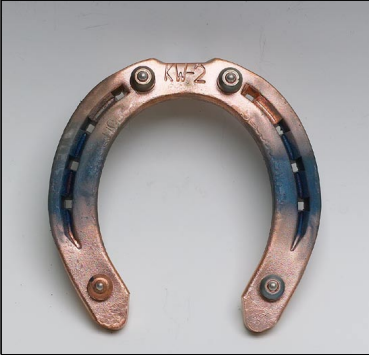 Guldsko KW med brodd ridhäst fram