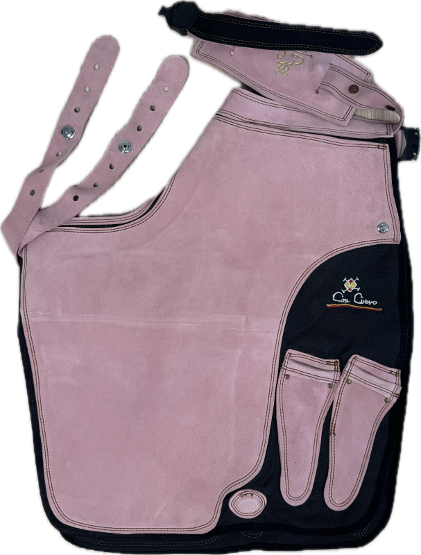 Förkläde Con Cuero Canvas/Mocka Rosa