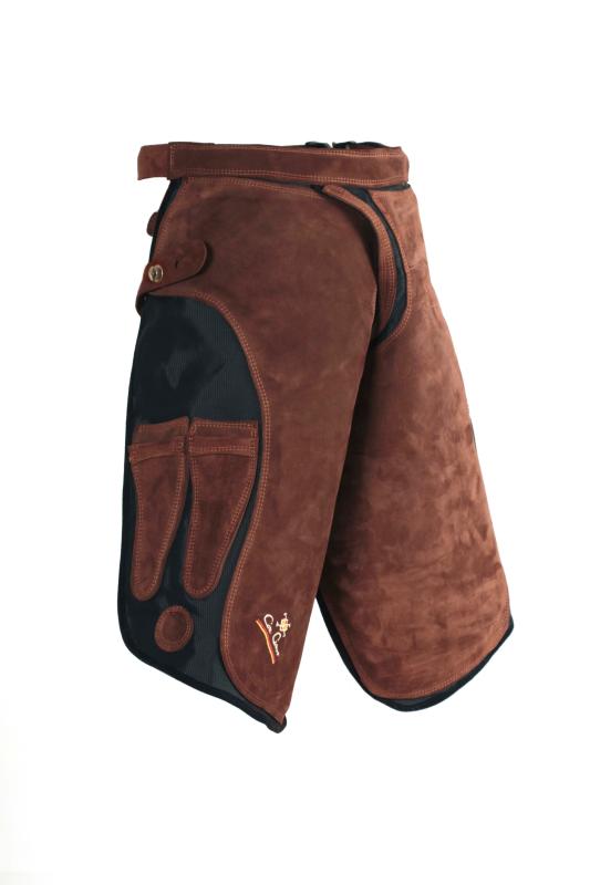 Förkläde Con Cuero Canvas/Mocka Brun