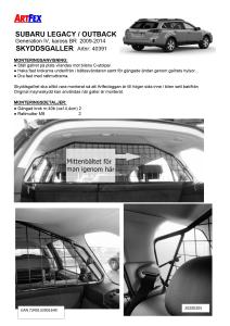 Artfex Lastgaller Subaru Legacy/Outback 2009-2014 (BR)