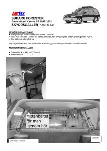 Artfex lastgaller SUBARU FORESTER Generation I Kaross SF 1997-2002