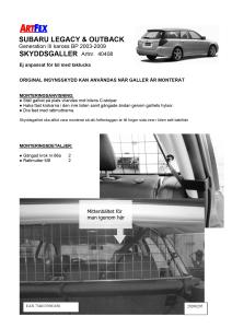 Artfex lastgaller SUBARU LEGACY & OUTBACK Generation III kaross BP 2003-2009