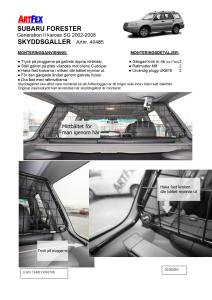 Artfex lastgaller SUBARU FORESTER Generation II kaross SG 2002-2008