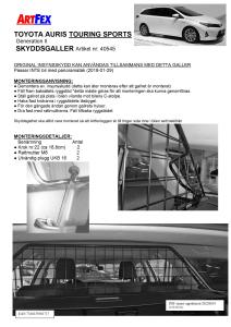 Artfex Lastgaller Toyota Auris Touring Sport 2013- Generation 2